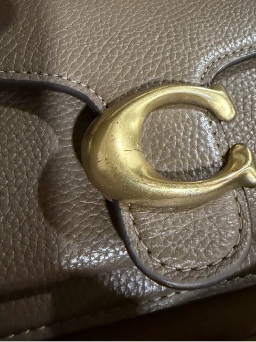Coach Tabby Shoulder Bag 20 Polished Pebble Leather Brass Dark Stone - Picture 4 of 10